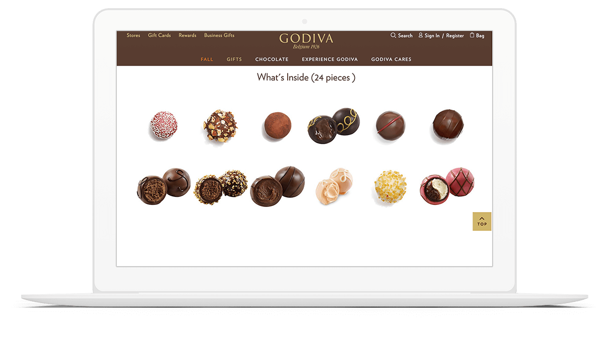Godiva Website on iPhone