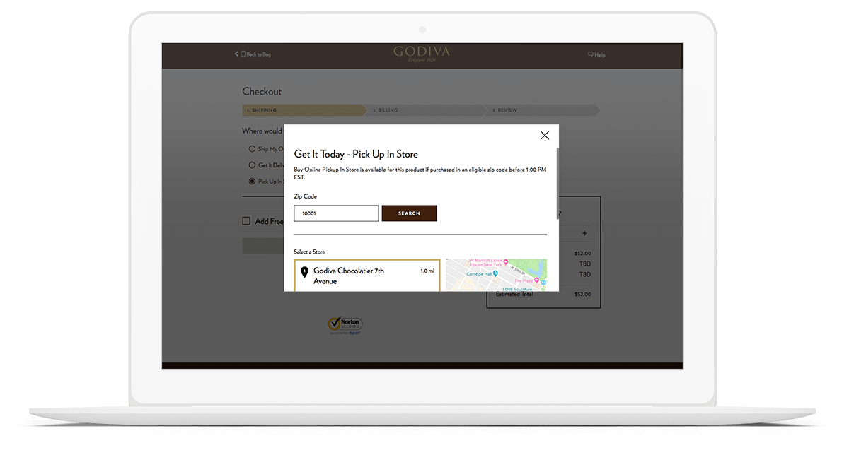 Godiva Website on iPhone